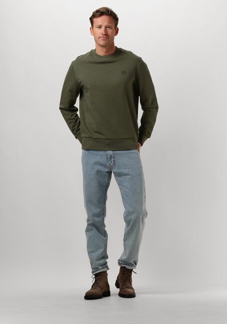 Grüne FRED PERRY Pullover CREW NECK SWEATSHIRT - large
