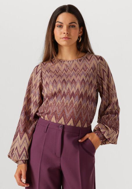Mehrfarbige/Bunte SUMMUM Top TOP LONG SLEEVE ZIG ZAG LUREX - large