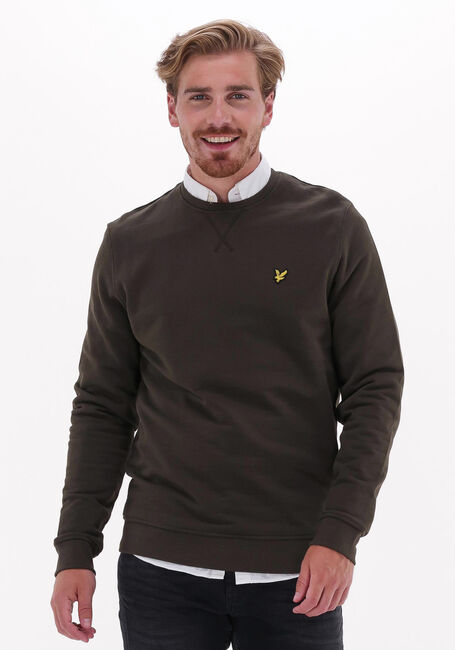 Olive LYLE & SCOTT Pullover CREW NECK SWEATSHIRT - large