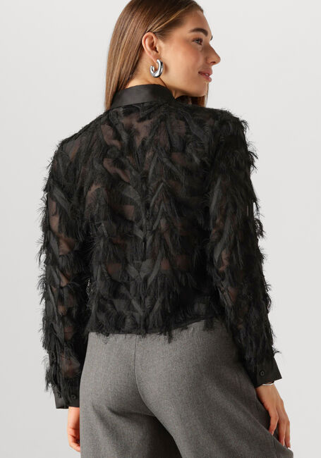 Schwarze SELECTED FEMME Blusen SLFMYLINE LS FLUFFY CROPPED SHIRT - large