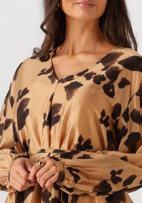 Camelfarbene MSCH COPENHAGEN Minikleid MSCHNILLA ROMINA SHORT DRESS AOP - large