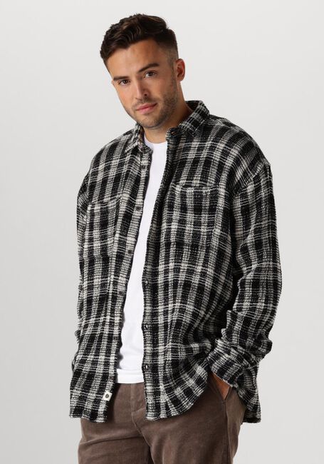 Schwarze ANERKJENDT Overshirt AKLOUIS STRUCTURE CHECK SHIRT - large