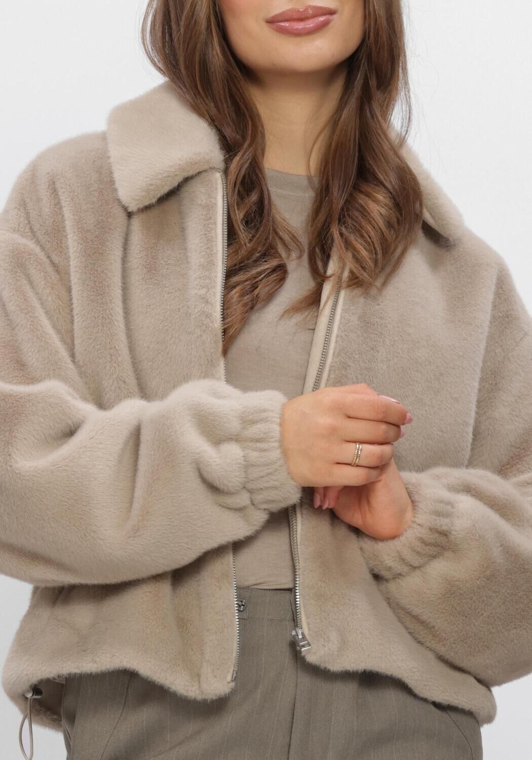 Beige WITHBLACK Fake-Fur-Jack WBLNOHR FAUX FUR JACKET - large
