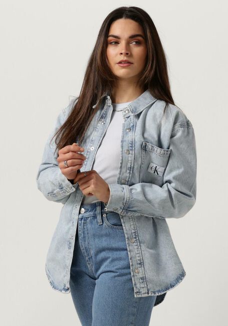 Blaue CALVIN KLEIN  DAD DENIM SHIRT - large