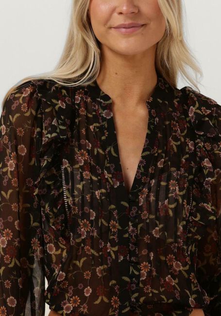 Schwarze GUESS Blusen LS DIONNE TIE FRONT TOP - large