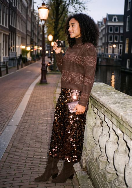 Braune POM AMSTERDAM Maxirock LINA CHOCOLATE BROWN - large