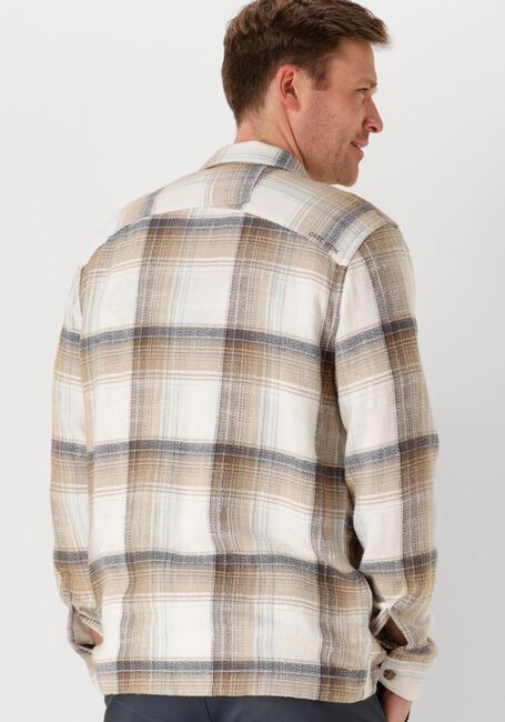 Sand CAST IRON Overshirt LONG SLEEVE SHIRT SLUB CHECK - large