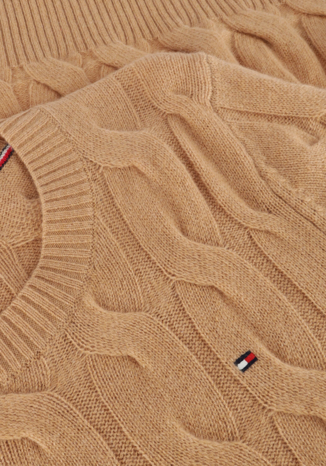 Braune TOMMY HILFIGER Pullover SOFT WOOL CABLE ROLL-NK - large