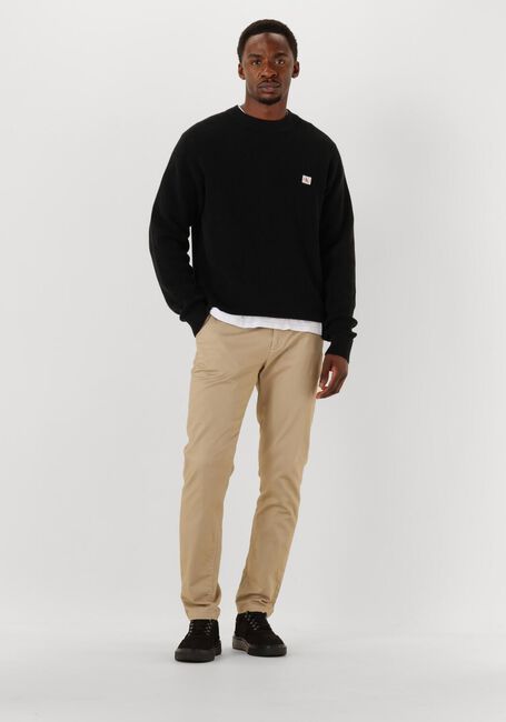 Schwarze CALVIN KLEIN Pullover LS EZ COTTON WAFFLE CREWNK SWTR 9 - large