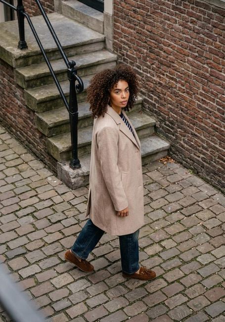 Beige SELECTED WOMEN M&auml;ntel SLFSASJA LANO COAT - large