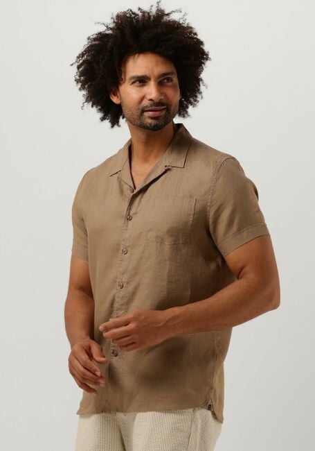 Braune DSTREZZED Casual-Oberhemd RESORT SHIRT LINEN - large