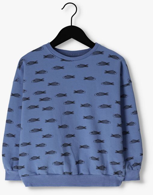 Blaue LÖTIEKIDS Sweatshirt SWEATSHIRT FISHES - large