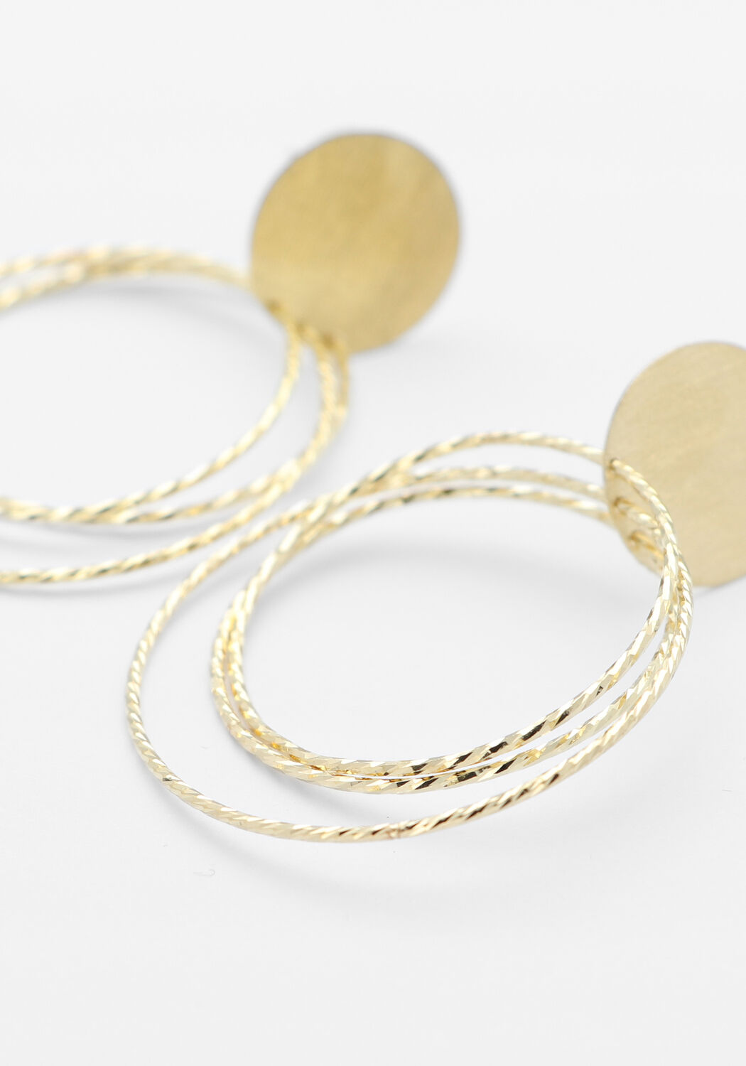 Goldfarbig LOTT. GIOIELLI Schmuck BRUSHED ROUND TRIPLE HOOPS GLOW M - large