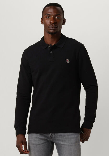 Schwarze PS PAUL SMITH Polo-Shirt MENS SLIM FIT LS POLO SHIRT ZEBRA - large