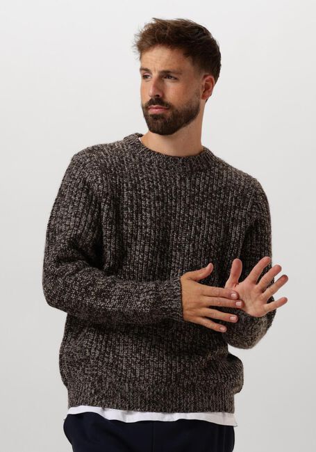 Braune ANERKJENDT Pullover AKSUNE HEAVY CREW KNIT - large
