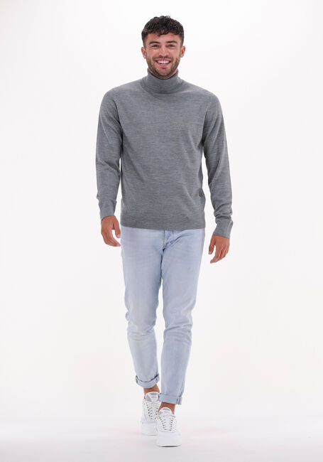 Graue SELECTED HOMME Rollkragenpullover TOWN MERINO COOLMAX KNIT ROLL B - large