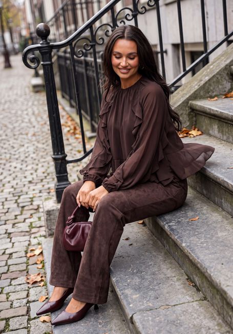 Braune Y.A.S. Blusen YASMILVA LS TOP - large