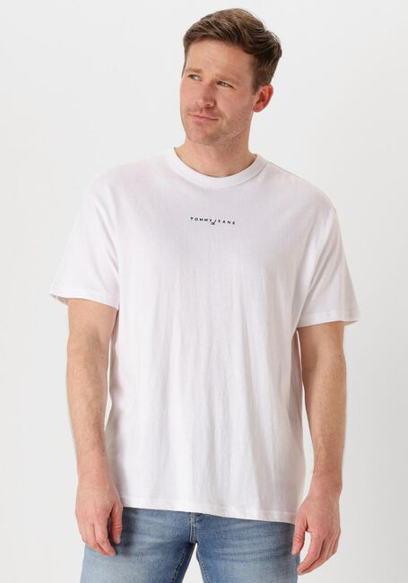 Weiße TOMMY JEANS T-shirt TJM RLX LINEAR LOGO TEE - large