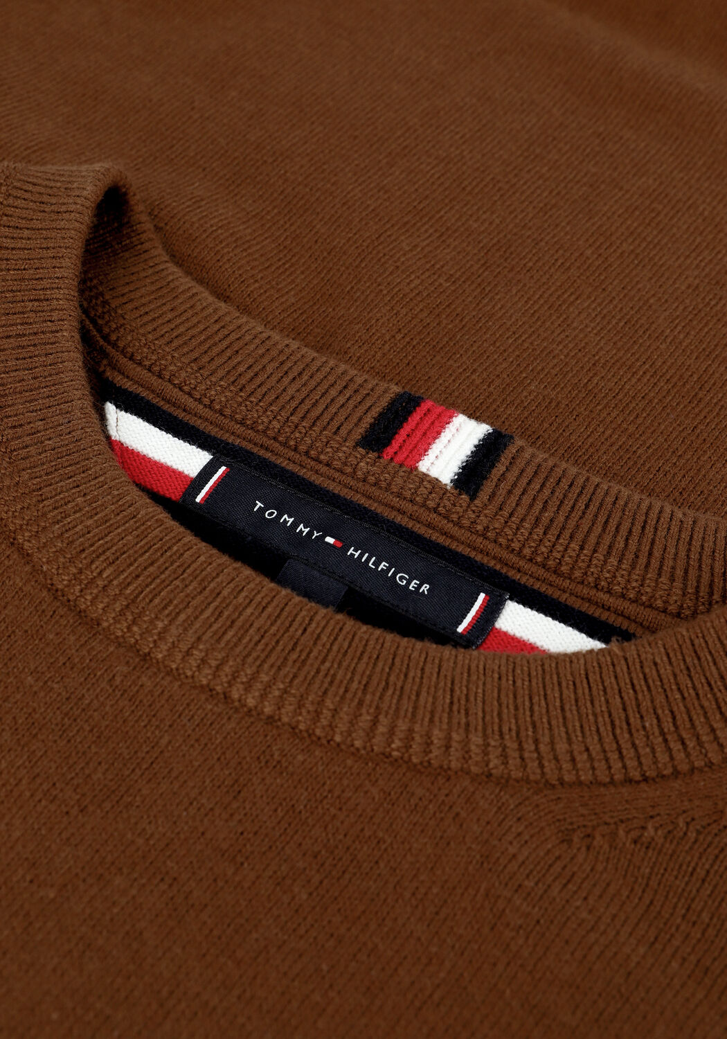 Braune TOMMY HILFIGER Pullover PIMA COTTON CASHMERE CREW NECK - large