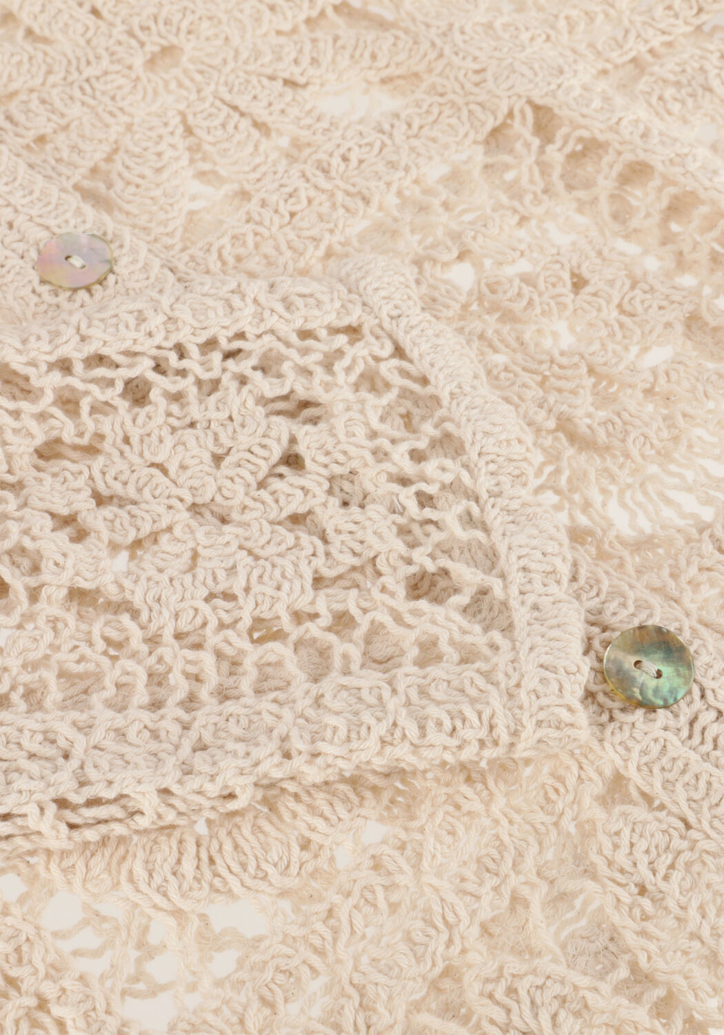Ecru SUMMUM Blusen SHORT CARDIGAN FLOWER CROCHET KNIT - large