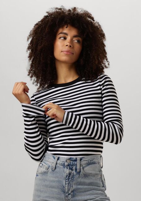 Schwarze CALVIN KLEIN Tops & T-shirts WOVEN LABEL RIB LONG SLEEVE - large