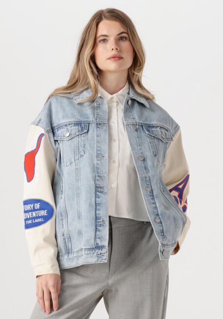 Blaue ALIX THE LABEL Jeansjacke LADIES WOVEN MIXED SLEEVES DENIM JACKET - large