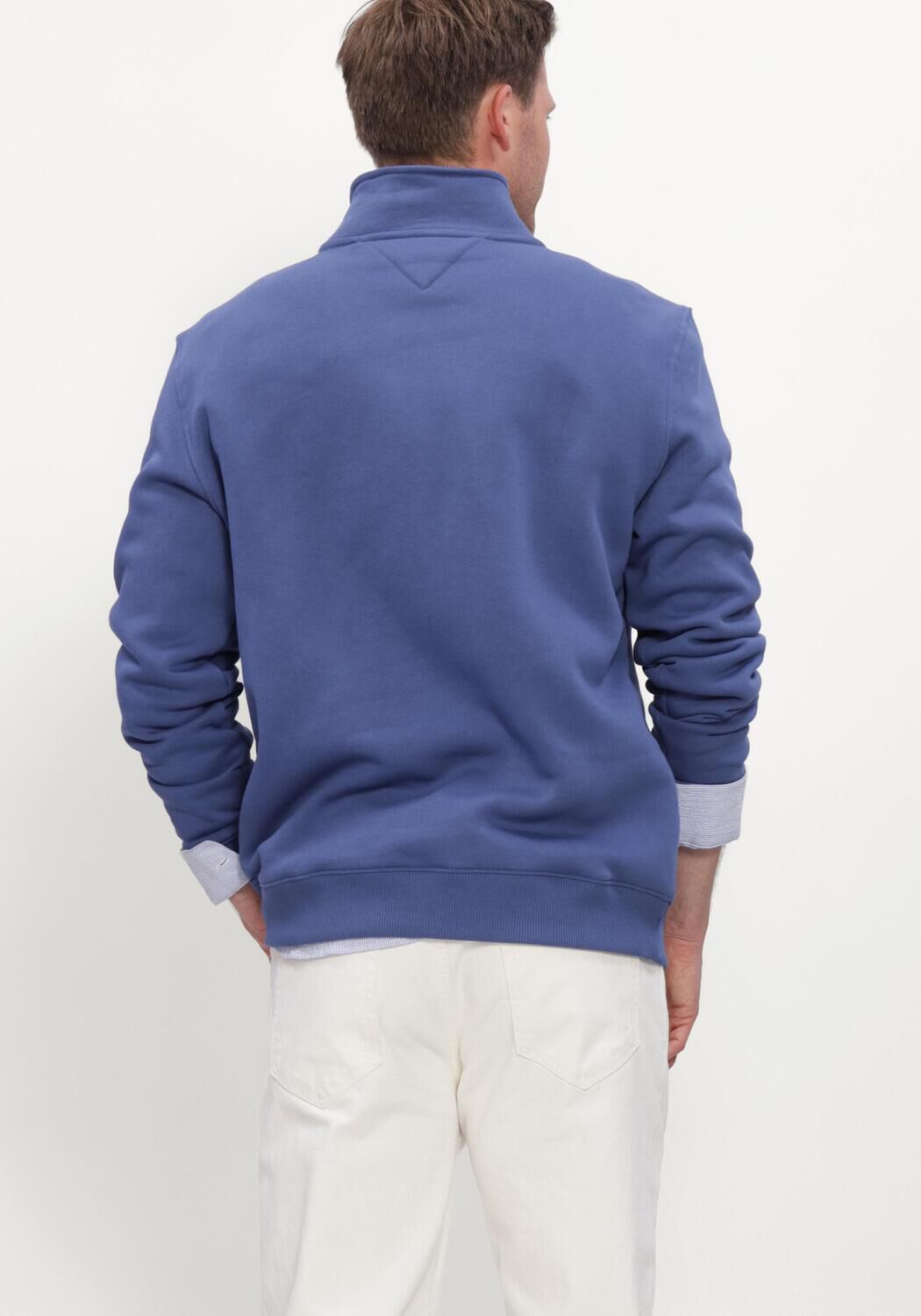 Blaue TOMMY JEANS Sweatshirt TJM REG FLEECE 1/4ZIP MOCK NECK - large