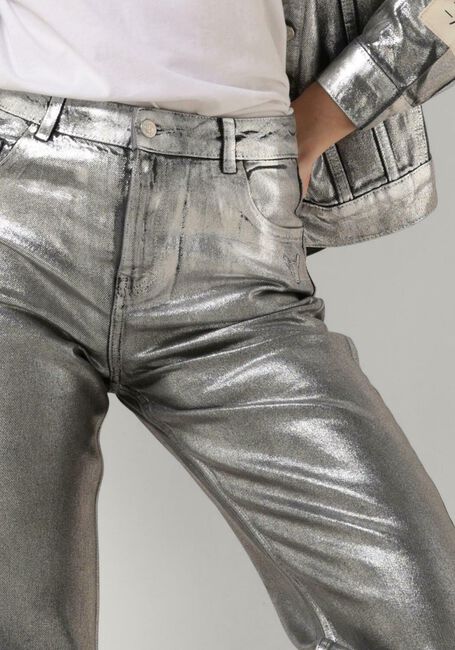 Silberne ALIX THE LABEL Skinny jeans LADIES WOVEN SILVER DENIM PANTS - large