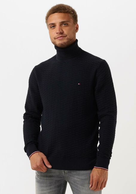 Dunkelblau TOMMY HILFIGER Rollkragenpullover EXAGGERATED STRUCTURE ROLL NECK - large