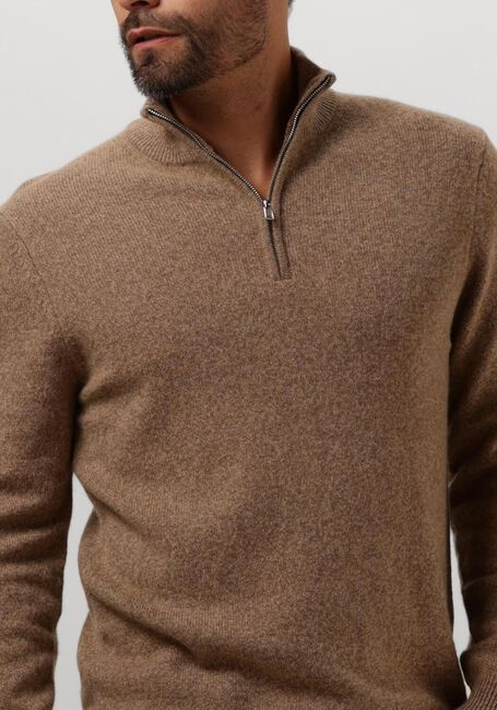 Taupe PROFUOMO Pullover PULLOVER HALF ZIP BUTTON - large