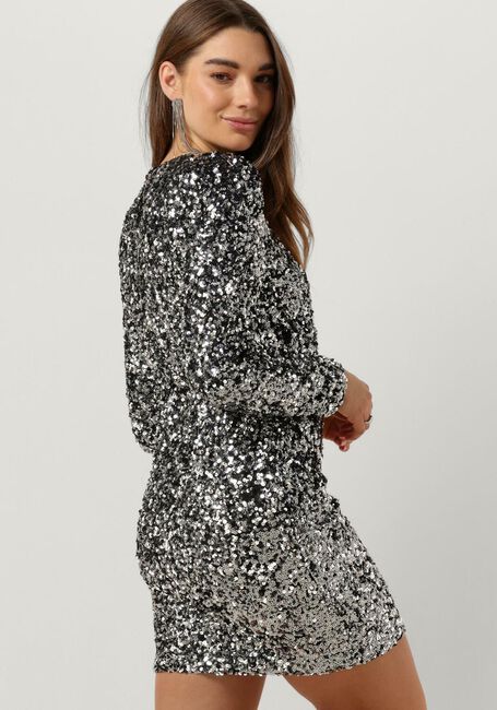 Silberne SELECTED FEMME Minikleid SLFCOLYN LS SHORT SEQUINS DRESS - large