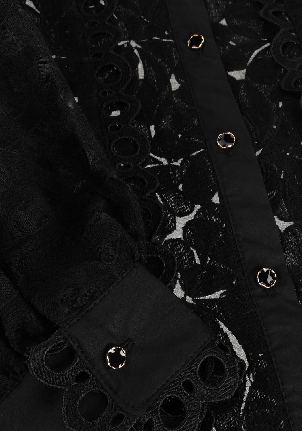 Schwarze SUMMUM Blusen BLOUSE LACE ORGANZA - large