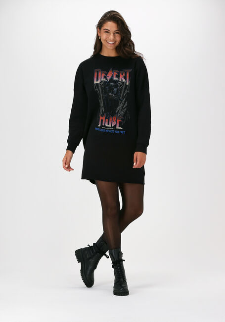 Schwarze COLOURFUL REBEL Minikleid DESERT MUSE DROPPED SHOULDER S - large