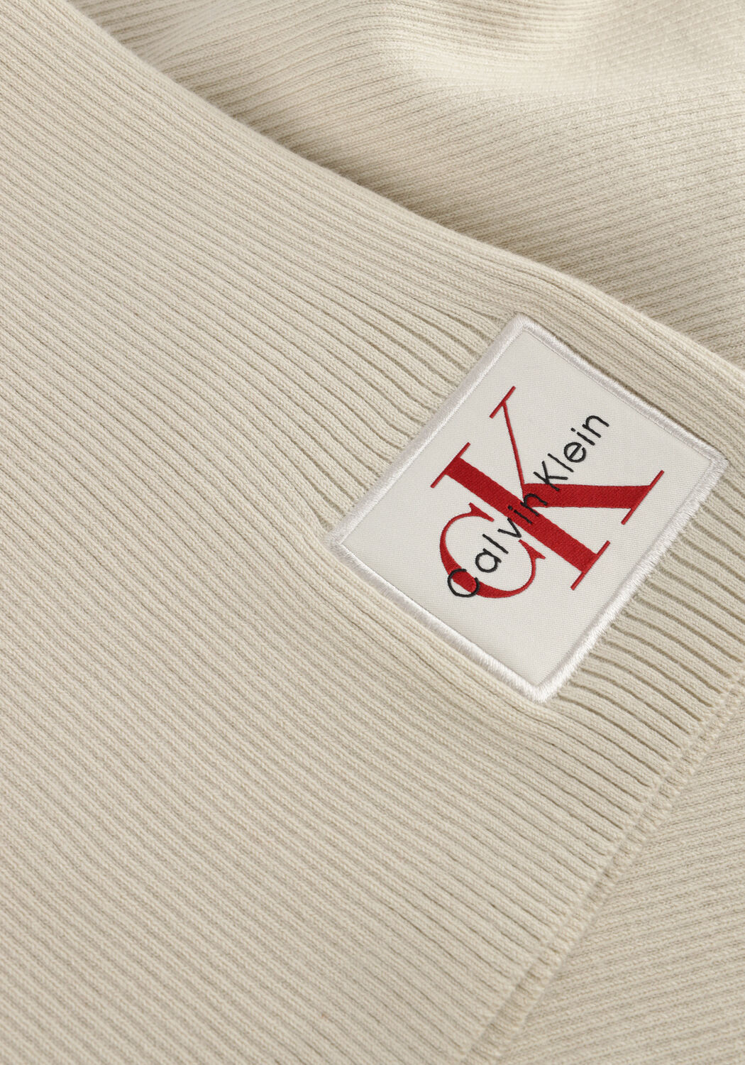 Taupe CALVIN KLEIN Rollkragenpullover WOVEN LABEL ROLL NECK - large