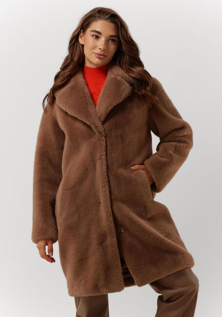 Sand STAND STUDIO Fake-Fur-Jack CAMILLE COCOON COAT - large