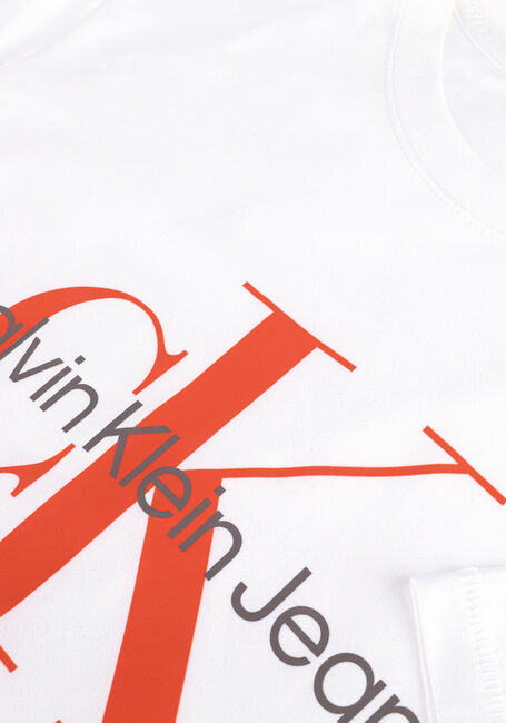 Weiße CALVIN KLEIN T-shirt SEASONAL MONOGRAM TEE - large