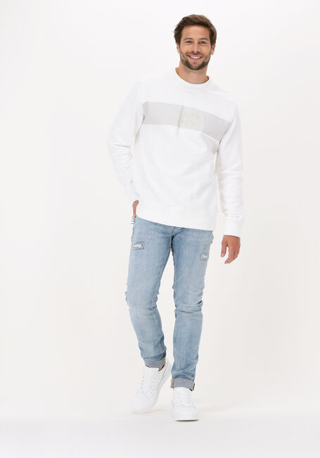 Weiße CALVIN KLEIN Sweatshirt BLOCKING INSTITUTIONAL CREW NECK - large
