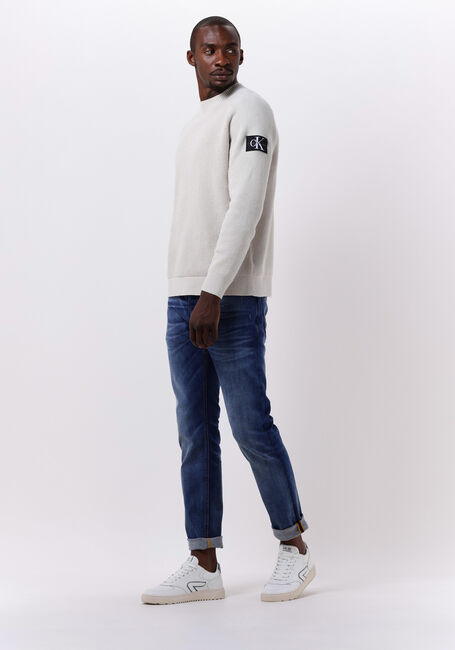 Beige CALVIN KLEIN Sweatshirt MONOLOGO BADGE SWEATER - large