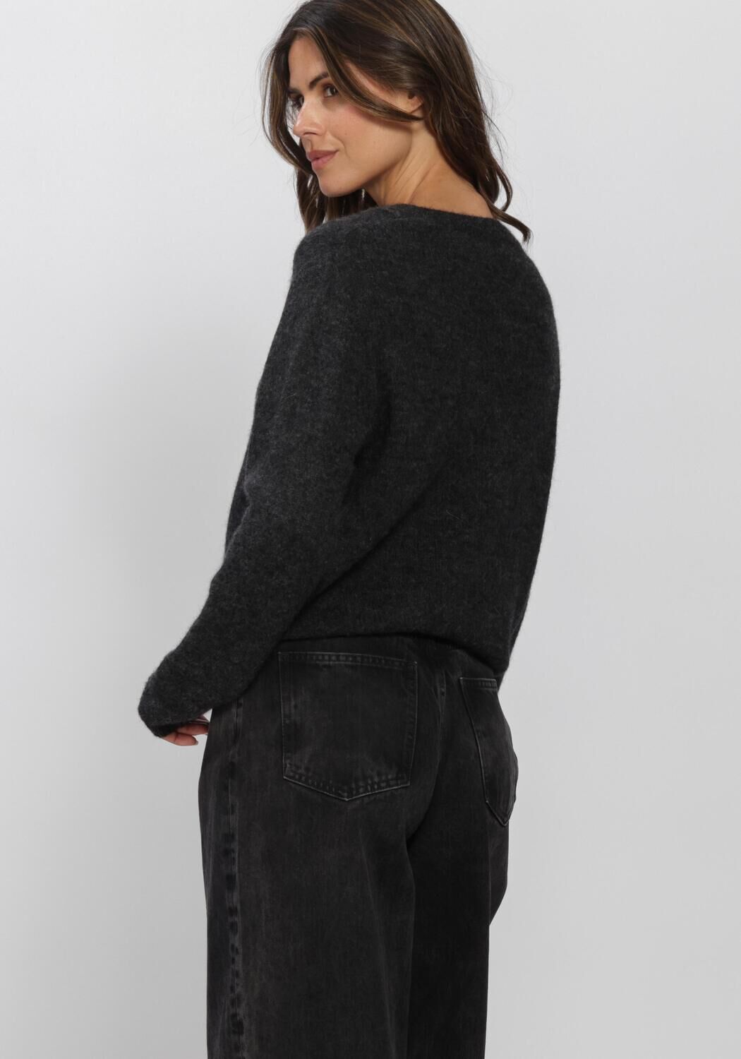 Dunkelgrau BY-BAR Strickjacke CLEO CARDIGAN - large