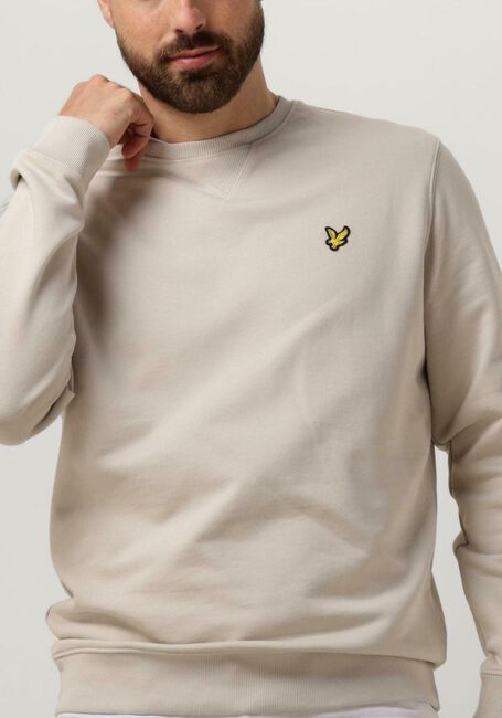 Beige LYLE & SCOTT Pullover CREW NECK SWEATSHIRT - large