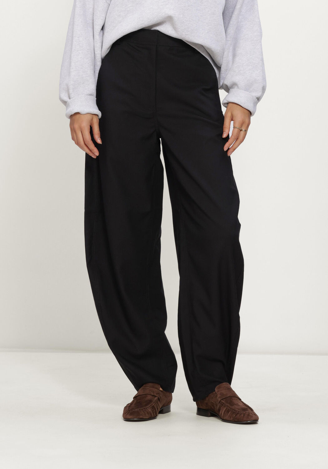 Schwarze SECOND FEMALE Barrel-hosen BLINK BARREL TROUSERS - large
