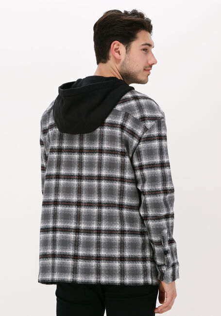 Graue TOMMY JEANS Jack TJM HOODED CHECK OVERSHIRT - large