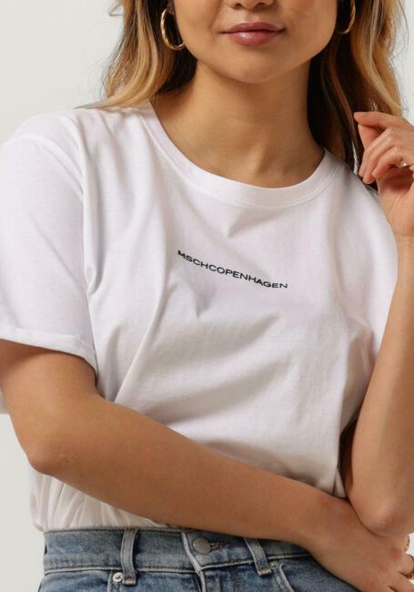 Weiße MSCH COPENHAGEN T-shirt TERINA ORGANIC SMALL LOGO TEE - large