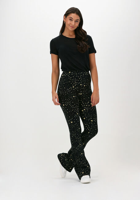 Schwarze COLOURFUL REBEL Schlaghose COSMIC PEACHED FLARE PANTS - large