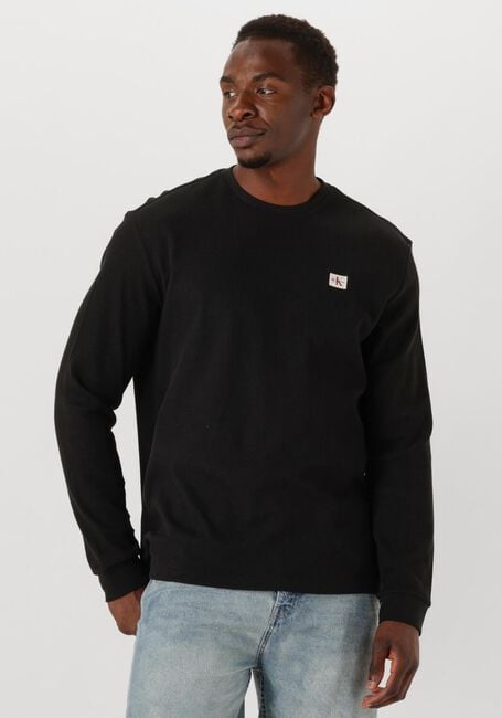 Schwarze CALVIN KLEIN Pullover LS WAFFLE BADGE CREWNK TEE - large