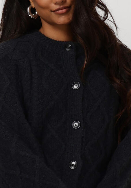 Schwarze NEO NOIR Strickjacke SELDA CABLE SOFT KNIT CARDIGAN - large
