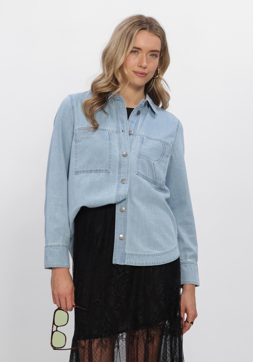 Blaue ROUGE EDIT Blusen ROUFRANCIE MAE L/S OVERSIZED - large