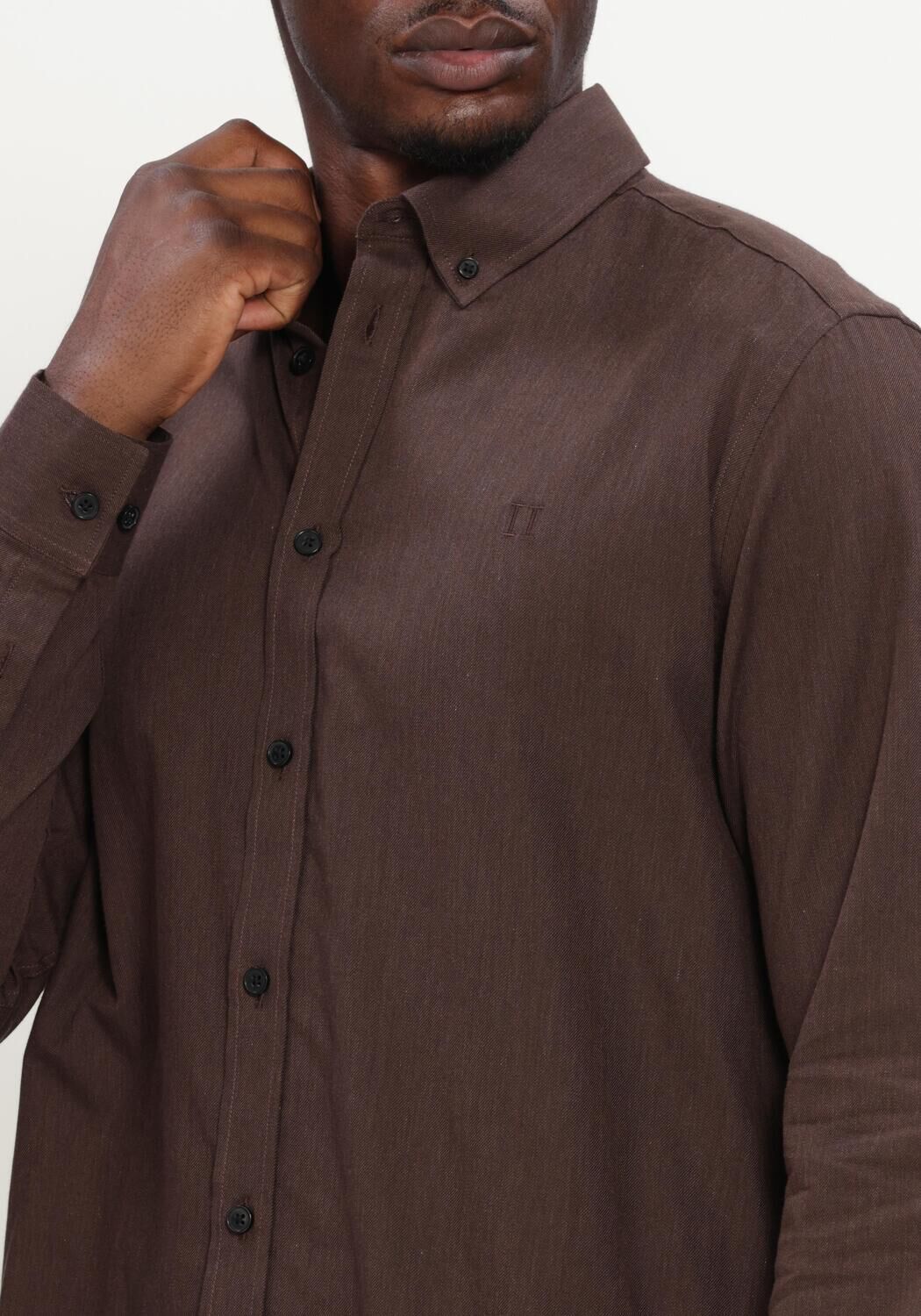 Braune LES DEUX Klassisches Oberhemd SOFT FLANNEL SHIRT - large
