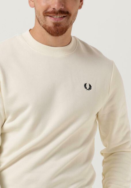 Ecru FRED PERRY Pullover CREW NECK SWEATSHIRT - large