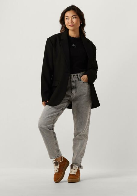 Schwarze CALVIN KLEIN T-shirt WOVEN LABEL RIB REGULAR TEE - large